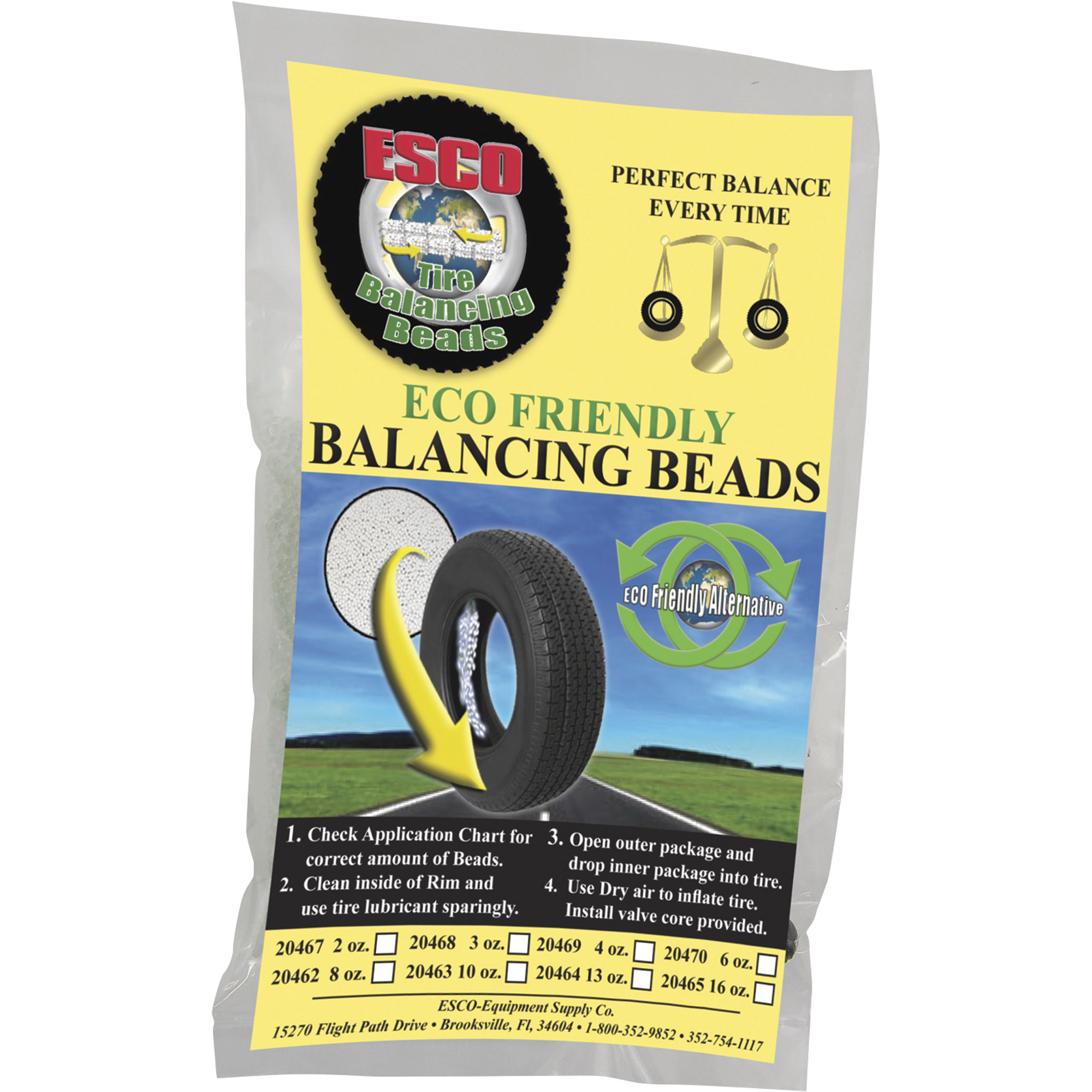 Esco Tire Balancing Beads, Case of 24 8-Oz. Bags, Model# 20462C